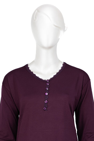 Oppland Damska bluzka z czesanej wiskozy z tkaniny dla matki Stylowa, marszczona, dekolt w kształcie litery V Regularny krój Pełny krój Lycra