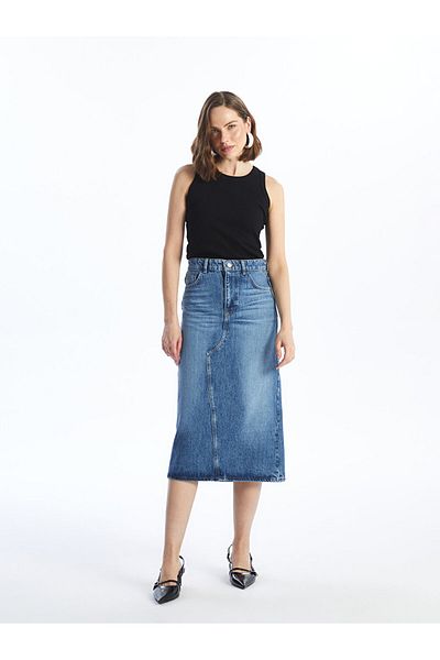 LC Waikiki Fustă Jeans de damă cu ajustare standard