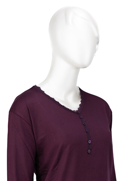 Oppland Damska bluzka z czesanej wiskozy z tkaniny dla matki Stylowa, marszczona, dekolt w kształcie litery V Regularny krój Pełny krój Lycra