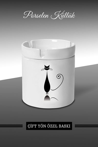Bytwo Acrobat Cat A- Σχεδιασμένο Τασάκι - Πορσελάνινο Τασάκι - Επιτραπέζιο Τασάκι *külbytX227