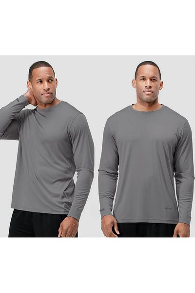 GENIUS STORE Men's Moisture Absorbing Quick Dry Athletic Technical Performance Sports T-shirt Long Sleeve