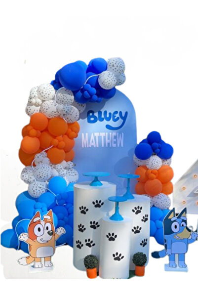 party mix Bluey Doğum Günü Konsepti Balon Zincir Set Bluey Balon Set 65'li