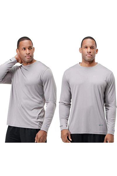 GENIUS STORE Men's Moisture Absorbing Quick Dry Athletic Technical Performance Sports T-shirt Long Sleeve