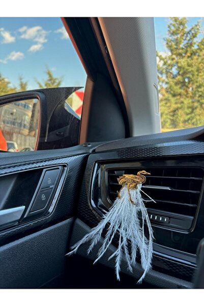 OTOMOR AKSESUAR Flamingo Beyaz Tüylü Klima Kokusu