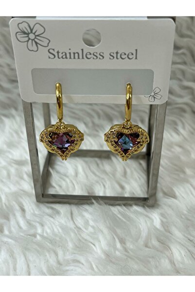 stainless steell Çelik Gold Küpe