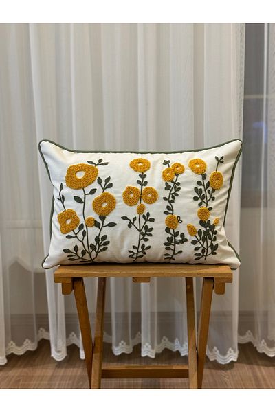 BUGİ HOME COLLECTİON Poncho brodat cu un singur pumn - Cutie decorativa