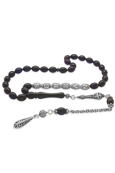 Tesbihane Нетемніючий металевий фетровий синій стискаючий бурштиновий чотки