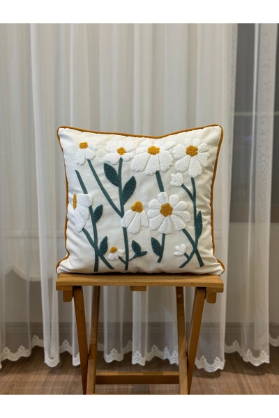 Ottoson TEKLİ PUNCH İŞLEMELİ NAKIŞLI PANÇ DEKORATİF KIRLENT KILIFI