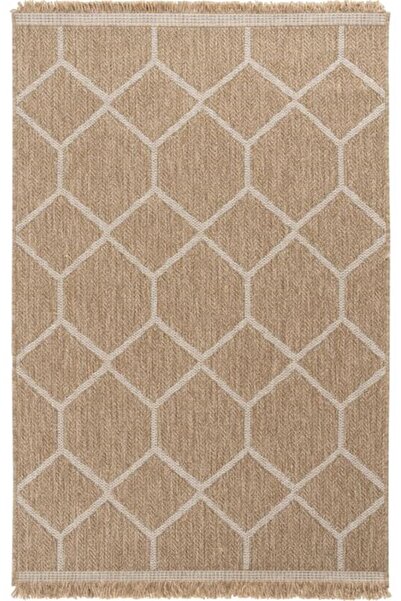 SEYRAN HALI India 669 Beyaz Modern Jüt Desen Makine Halısı