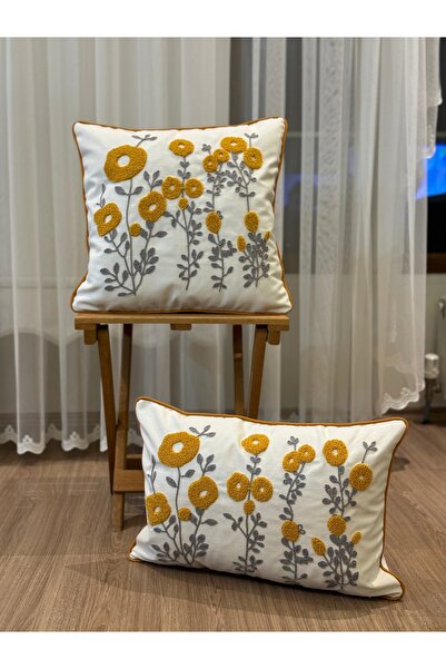 Ottoson 2'Lİ PUNCH İŞLEMELİ NAKIŞLI PANÇ DEKORATİF KIRLENT KILIFI