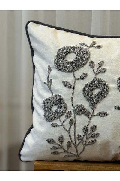 BUGİ HOME COLLECTİON Poncho brodat cu un singur pumn - Cutie decorativa