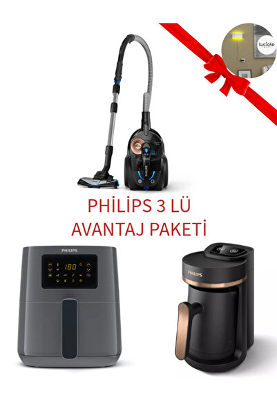 Philips Ev Aletleri Seti Süpürge Airfry ve Türk Kahve Makinesi 3 ü 1  Set Ayd...