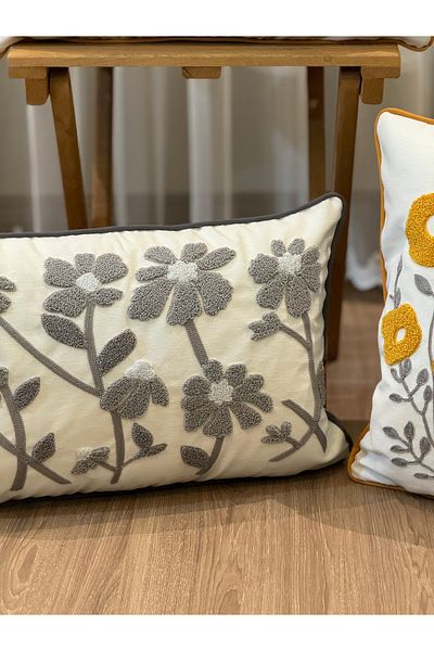 BUGİ HOME COLLECTİON Декоративна калъфка за възглавница от 4 части с бродерия и перфорация