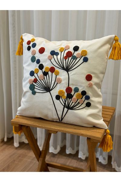 BUGİ HOME COLLECTİON Poncho brodat cu un singur pumn - Cutie decorativa