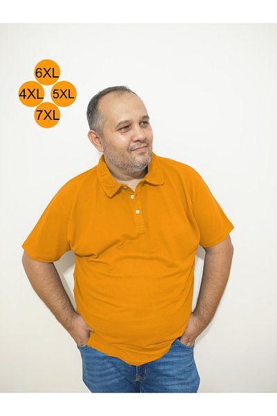 BİG NONA Унисекс тениска с поло яка с голям размер