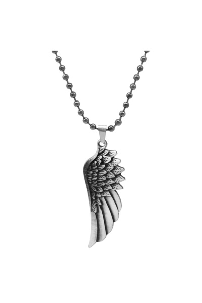 Tesbihane Eagle Wing Design Brass Men's Necklace with Ball Chain