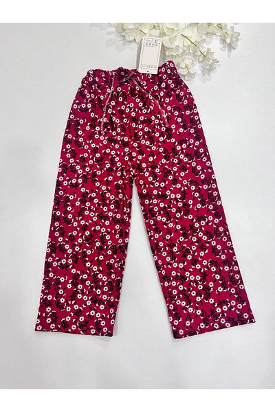 Esterella Girl's - Wide Leg Wrap Pants with Elastic Waist and Tie Detail