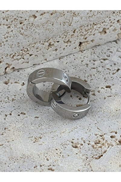 EleganceEssence Küçük Halka Gümüş Çelik Küpe