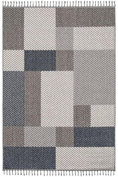 Dekorenti Çam Halı Enti Halı Bukle 1403 Gri Iskandinav Desenli Makine Halısı