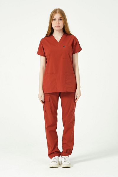 Pratik Medikal Unisex Tile Lycra Scrubs - Bat Sleeve Set, Cargo Pocket, Doctor Nurse Jersey