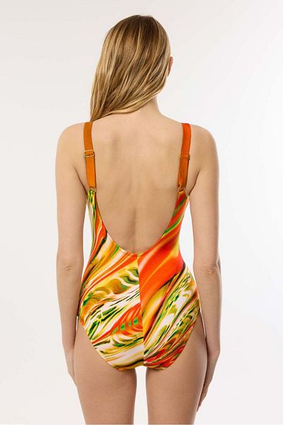 AYYILDIZ 4300 Orange Patterned Recovery Swimsuit