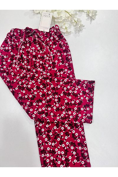 Esterella Girl's - Wide Leg Wrap Pants with Elastic Waist and Tie Detail