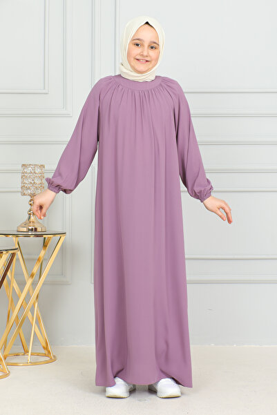 KADEEM Reglan Sleeve Gathered Children's Dress-Medina silk