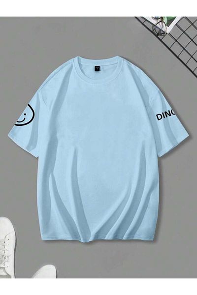 AFROGİYİM Tricou oversize unisex cu imprimeu la spate cu dinozaur