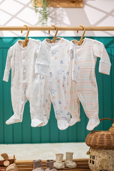 Ardbaby Organic Cotton 3 Piece Unisex Baby Jumpsuit Set with Booties