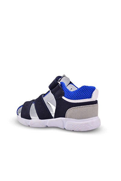 kids A more Flex Velcro Mesh Detailed Genuine Leather Baby Boy Sandals Navy Blue