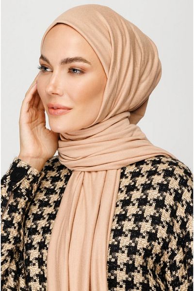 FRESCO SCARFS Hijab Hijab Χτενισμένο Σάλι Καμήλα