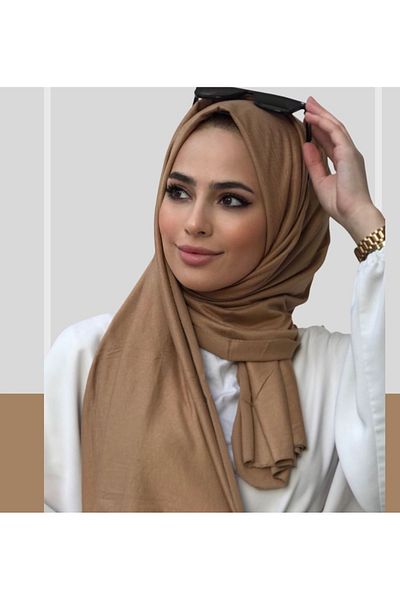 FRESCO SCARFS Hijab Hijab Χτενισμένο Σάλι Καμήλα