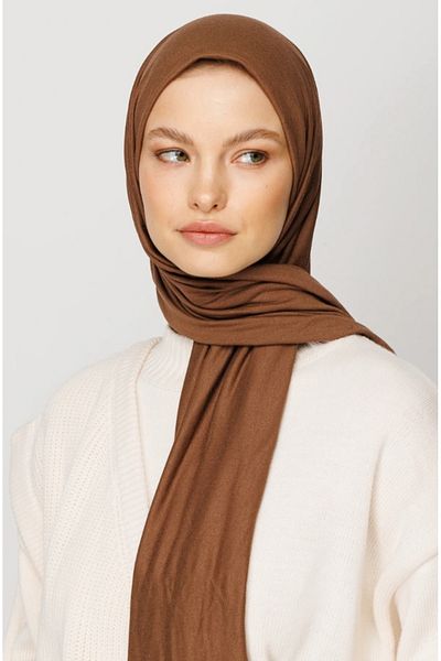 FRESCO SCARFS Hijab Hijab χτενισμένο βαμβακερό σάλι κανέλα