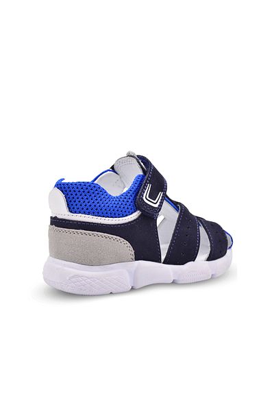 kids A more Flex Velcro Mesh Detailed Genuine Leather Baby Boy Sandals Navy Blue