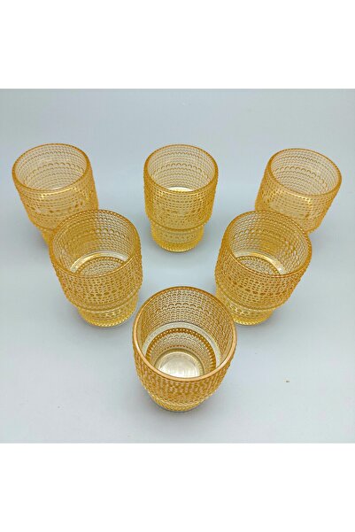 Janset Krd Home Beaded Glass Cup Set for 6 People 200 ml