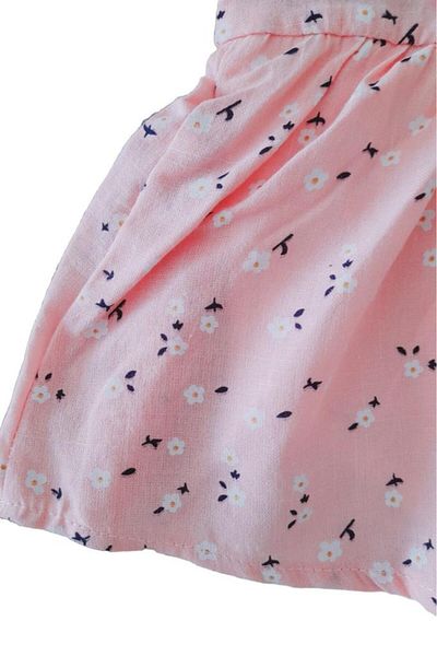 Pivami Baby Girl Summer Dress Bodysuit Dress Powder
