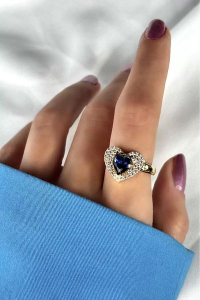 Only Vogue 2 Years Warranty Certificated Heart Detailed Adjustable Ring
