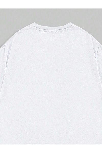Jose Clothing Μπλουζάκι Unisex Λευκό εμπριμέ από οργανικό βαμβάκι Oversize με κοντό μανίκι