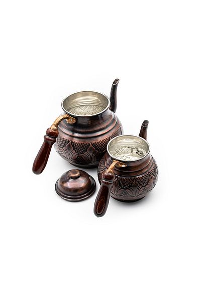 ANTEPSEPETİ Copper Antique Patterned Teapot 3