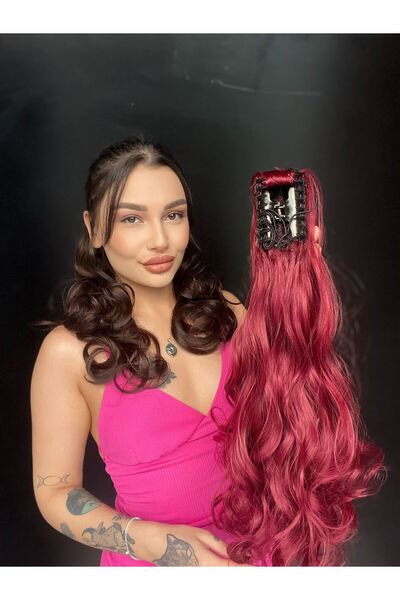 Suzan Peruk Mandallı Postik Toka At kuyruğu 55 cm Dalgalı fönlenebilir Cazibe...