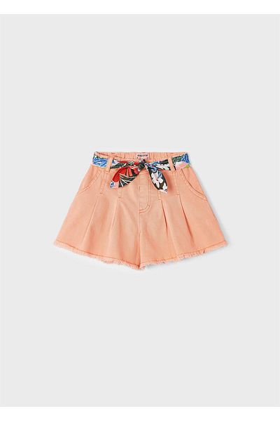 MAYORAL Girl's Belted Canvas Shorts