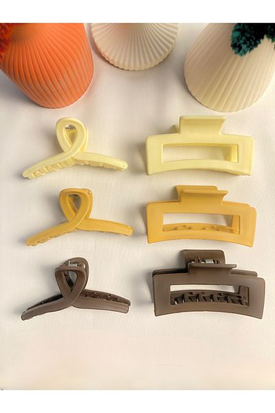 PREGIO Women's 6-Piece Rectangular-Bow Bun Peg Hair Clip