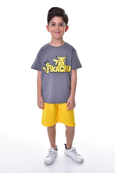 ZUZUNGA Pikachu Printed 2-Piece Shorts - T-Shirt Kids Set