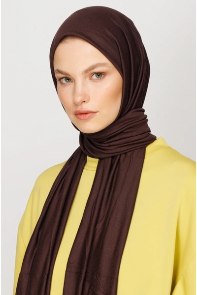 FRESCO SCARFS Hijab Hijab Χτενισμένο Βαμβακερό Σάλι Bitter Brown