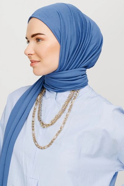 FRESCO SCARFS Hijab Hijab Χτενισμένο Σάλι indigo