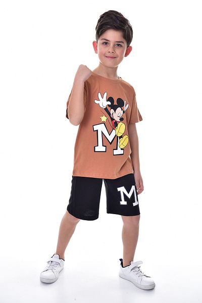 ZUZUNGA Mickey Printed 2-Piece Shorts - T-Shirt Kids Set