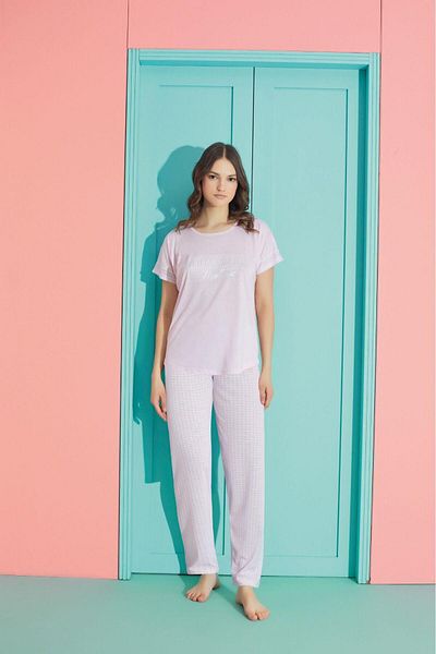 Pijamoni Women's Short Sleeve Pajama Set