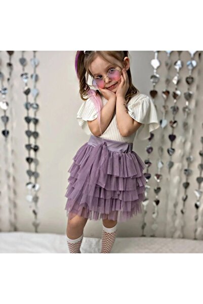 CALİSA تنورة مكشكشة للفتيات في العطلات وبلوزة بيضاء بأكمام مفصلة لعرض 23 أبريل