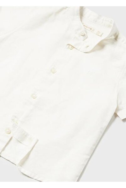 MAYORAL قميص كتان كريمي للأطفال الأولاد 01113-086