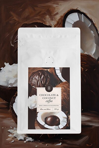Mim and More Chocolate & Coconut Coffee Çikolata ve Hindistan Cevizi Parçacık Aromalı Kahve Filtre Kahve 200 Gr